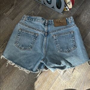 Calvin Klein Light Blue Frayed Jean Shorts